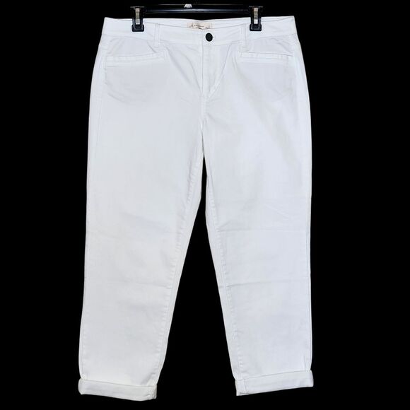 J. Jill Slim Boyfriend White Denim Straight Leg Jeans Women's Size 12 Petite - Picture 3 of 12